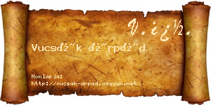 Vucsák Árpád névjegykártya