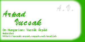 arpad vucsak business card